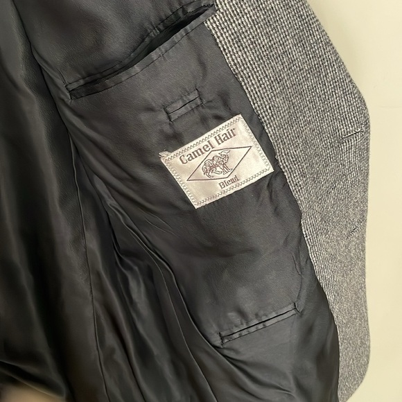 CHRISTIAN AUJARD Men’s 42L Camel Hair Blend Tweed Herringbone Blazer Academia - Picture 6 of 10